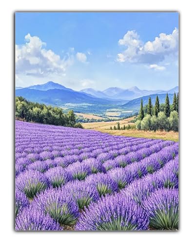 DIY Bauernhof Diamond Painting Erwachsene Lavendel Diamant Painting Bilder 20X30CM Diamond Painting Set für Erwachsene und Anfänger, 5D Mosaikherstellung Bastelset Frauen, Home Decor, Geschenke Z6-698 von Zaafeen