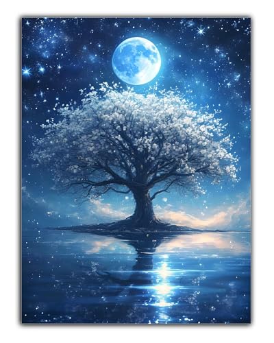 DIY Mond Diamond Painting Erwachsene Sternenhimmel Diamant Painting Bilder 100x135cm, Diamond Painting Set für Erwachsene und Anfänger, 5D Mosaikherstellung Bastelset Geschenke, Home Wall Decor Z6-263 von Zaafeen