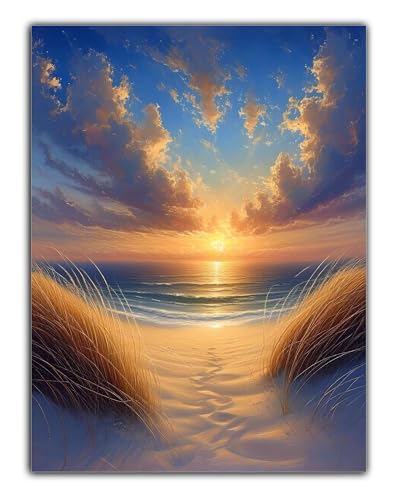 DIY Sonnenuntergang Diamond Painting Erwachsene Strand Diamant Painting Bilder 20X30CM Diamond Painting Set für Erwachsene und Anfänger, Mosaikherstellung Bastelset Geschenke, Home Wall Decor Z6-233 von Zaafeen