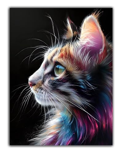 Diamond Painting Karikatur Diamond Painting Erwachsene, Katze Diamant Painting Bilder Vollbohrer Mit Diamond Painting Zubehör, DIY Kristall Diamant Kreativ Bastelset Set für Room Decor 60X80CM Z6-274 von Zaafeen