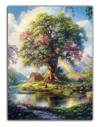 Diamond Painting Set für Erwachsene Baum Diamond Painting Zubehör, 5D Diamond Painting Wolke DIY Diamantmalerei Basteln Arts Kreativ Set als Geschenk für Home Wand Dekoration, Männer 40X50CM Z6-681 von Zaafeen