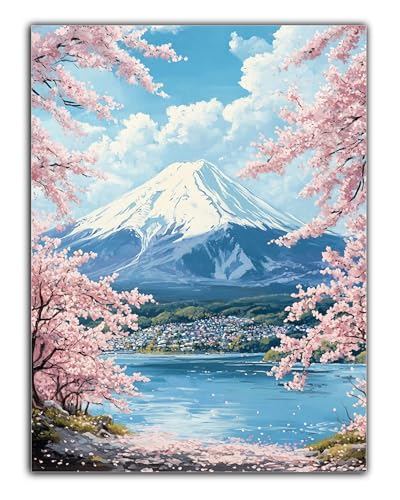 Diamond Painting Set für Erwachsene Berg Fuji Diamond Painting Zubehör, 5D Diamond Painting Japan DIY Diamantmalerei Basteln Arts Kreativ Set als Geschenk für Home Dekoration, Männer 100x135CM Z6-684 von Zaafeen