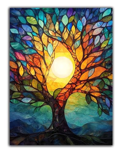 Diamond Painting Set für Erwachsene Geometrie Diamond Painting Zubehör, 5D Diamond Painting Baum DIY Diamantmalerei Basteln Art Kreativ Set als Geschenk für Home Wand Dekoration, Männer 45X60CM Z6-693 von Zaafeen