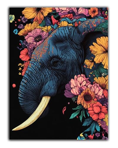 Diamond Painting Set für Erwachsene Sonnenblume Diamond Painting Zubehör, 5D Diamond Painting Elefant DIY Diamantmalerei Basteln BilderSet als Geschenk für Home Wand Dekoration, Männer 40X50CM Z6-702 von Zaafeen