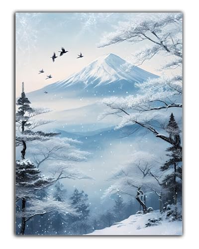 Diamond Painting Set für Erwachsene Winter Diamond Painting Zubehör, 5D Diamond Painting Berg DIY Diamantmalerei Basteln Arts Kreativ Set als Geschenk für Home Wand Dekoration, Männer 20X30CM Z6-81 von Zaafeen