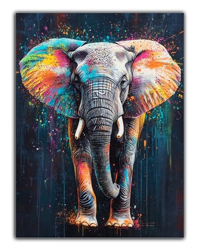 Diamond Painting Tier Diamond Painting Erwachsene, 5D Elefant Diamant Painting Bilder Vollbohrer Mit Diamond Painting Zubehör, DIY Kristall Diamant Kreativ Bastelset Set für Room Decor 50X70CM Z6-679 von Zaafeen