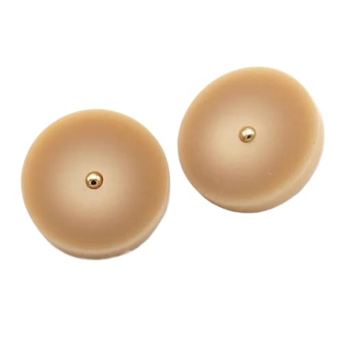 30mm runde Harzknöpfe aus Horn mit Metallschaft, Rund Beige, 25mm 6pcs von ZacLAy