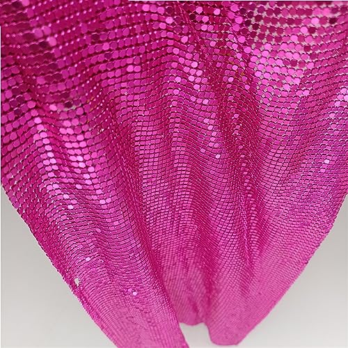 45 * 30CM Bling Metall Mesh Stoff Metallic Tuch Pailletten Pailletten Stoff DIY Nähen Kettenhemd Kleid Schmuck Rose Red 3mm von Zadaos