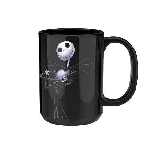 Zak Designs Disney Tim Burton The Nightmare Before Christmas einzigartige Keramik-Kaffeetasse mit Farbwechsel, für heiße Getränke, Sammlerstück, Andenken (425 ml, Jack Skellington) von Zak Designs