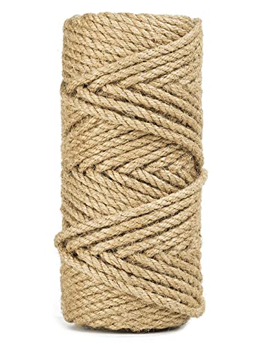 30 m 5 mm Jute-Schnur, robustes Juteseil, natürliches Hanfseil Hanfband für Bastelarbeiten, Gartenarbeit, Bündeln, Heimdekoration, Katzen-Kratzbaum von Zakous