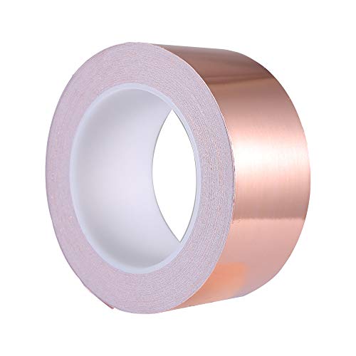 Zalava 50mm X 25M Kupferband Kupferfolienband EMI Kapton Tape Abschirmband Kupferfolie Kupferband Selbstklebend Klebeband Schneckenband Schneckenschutz (50mmX25M) von Zalava