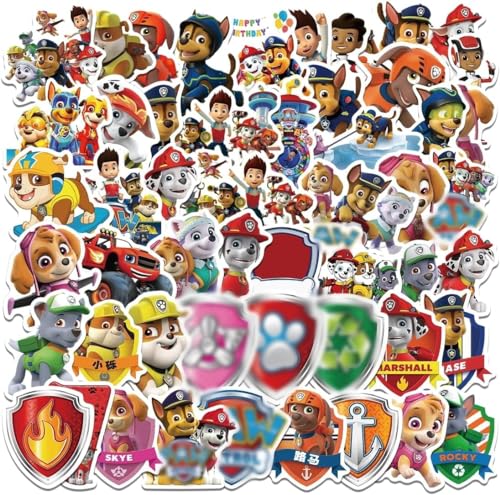 Dog Aufkleber Kinder, 50 Pcs Aufkleber Kinder, Sticker Kinder Set, Wasserfeste Vinyl Cartoon Stickers, Kinder Anime Graffiti Aufkleber, Fahrrad Sticker von Zaloife