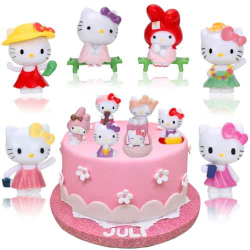 Katze Cake Topper Mini Figuren Set, 12 StüCk Tortendeko FüR Katze Cake Topper, Tortendeko, Kuchen Dekoration Puppen Ornamente von Zaloife