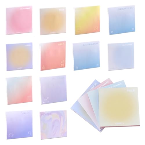 Zamety 12 Stück Haftnotizen, Bunte Sticky Notes, Quadratische Haftnotizen Klebezettel, 80 x 80 mm Post It Groß, Postit Haftnotizen für Büro, Schule und Haus, 11 Farben von Zamety