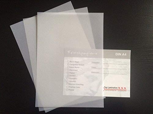 Zanders T2000 100 Blatt Transparentpapier von Top Lamination Laminiertechnik klar weiß DIN A4 200 g/qm Super Qualität von Zanders T2000