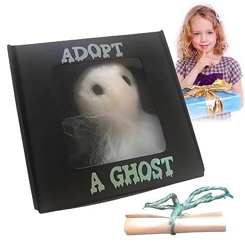 Zankie 1/3/5 Stück Adopt A Ghost – Weißes Wollfilz-Geist- und kleines Schriftrollen-Set| Geister-Filzpuppe, süßes Halloween-Geist-Geschenk, lustiger Haustier-Geist von Zankie