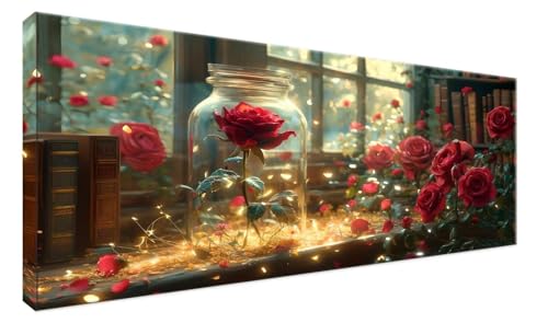 Blume Diamond Painting Erwachsene XXL 24x12in, 5D Diamond Painting Anlage DIY Diamant Painting Bilder Crystal Kreuzstich Diamond Painting Set Malen nach Zahlen Mädchen Geschenk, Deko Wohnzimmer N2 von Zanosmen