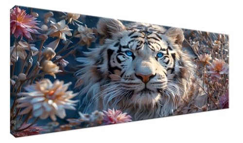 DIY Diamond Painting Tier Diamant Painting Bilder Tiger Diamond Painting Basteln Erwachsene, Diamant Strass Stickerei Malerei Painting Set mit Diamond Painting Zubehör, Halloween Décor 200x100cm N1 von Zanosmen