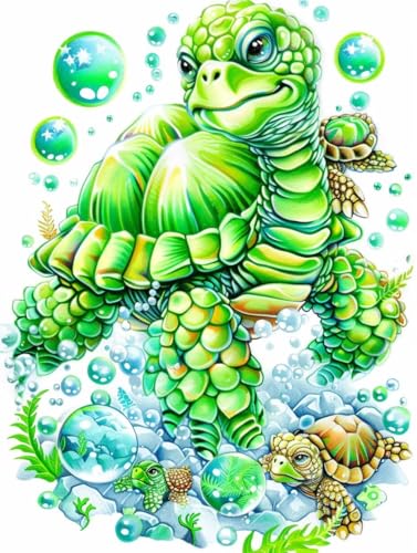 Diamond Painting Turtle, 5D DIY Diamant Painting Bilder Kinder, Tier Diamond Painting Erwachsene Basteln, Diamond Painting Set Anfänger Strass Stickerei Paintings,Zimmer Deko Wohnzimmer 20x30cm N1-369 von Zanosmen