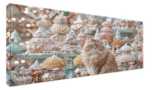 Katze Diamond Painting Erwachsene XXL 40x20in, 5D Diamond Painting Tier DIY Diamant Painting Bilder Crystal Kreuzstich Diamond Painting Set Malen nach Zahlen Mädchen Geschenk, Deko Wohnzimmer N60 von Zanosmen