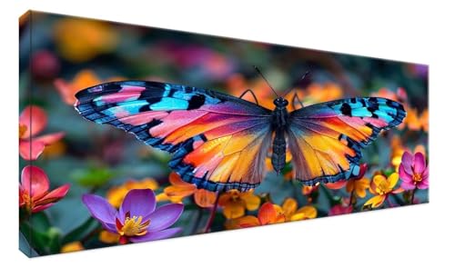 Schmetterling Diamond Painting Erwachsene XXL 8x4in, 5D Diamond Painting Blume DIY Diamant Painting Bilder Crystal Kreuzstich Diamond Painting Set Malen nach Zahlen Mädchen Geschenk, Room Decor N80 von Zanosmen