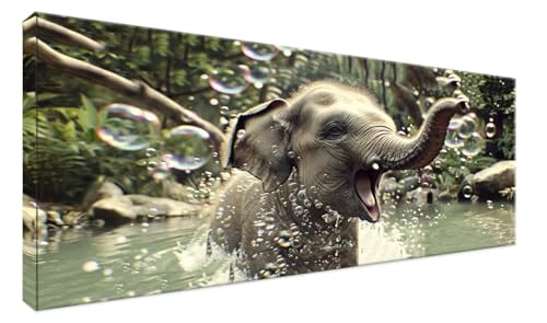 Tier Diamond Painting Erwachsene XXL 24x12in, 5D Diamond Painting Elefant DIY Diamant Painting Bilder Crystal Kreuzstich Diamond Painting Set Malen nach Zahlen Mädchen Geschenk, Deko Wohnzimmer N52 von Zanosmen