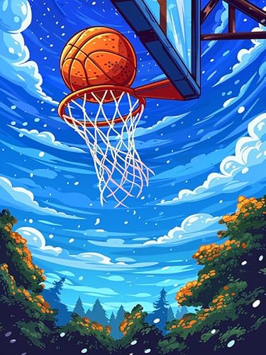 Zariocy 5D Diamond Painting Kits Basketball, DIY Malerei mit Diamant Kunst Rund Voll Drill Crystal Diamond Stickerei Gemälde Kunsthandwerk für Home Office Wall Decor 30x40cm von Zariocy