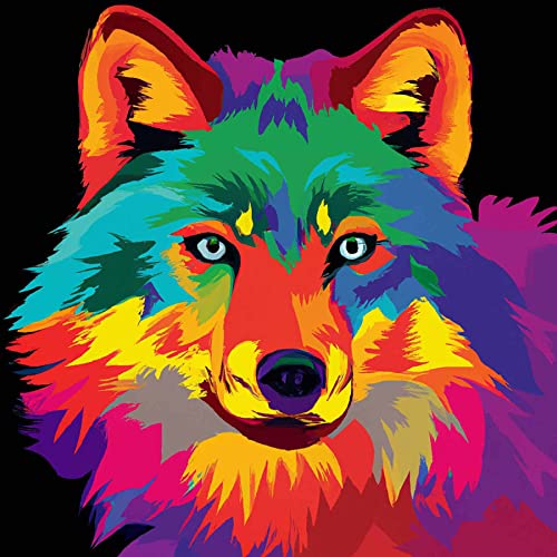 Zariocy 5D Diamond Painting Set Wolf, Diamant Malerei BilderTier Adult Runder Vollbohrer Diamant Stickerei Gemälde Kunsthandwerk Für Zuhause Wanddekoration 30x30 cm von Zariocy