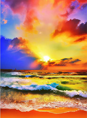 Zariocy 5D Diamond Painting Sonnenuntergang Wolke Kits, Diamant-Kunst-Kits Landschaft Malen nach Zahlen Runde Full Drill Strass Kristall Stickerei Kreuzstich für Home Wall Decoration 30x40 cm von Zariocy