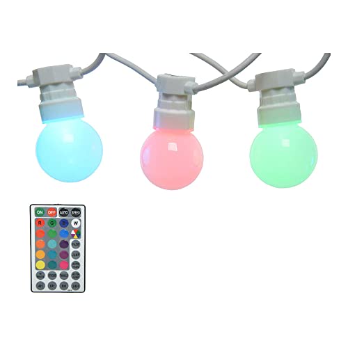 Zarivy 20er LED RGB Lichterkette für den Außenbereich, 14,5 m Länge, ideal für Partys und Feiern, IP44, wetterfest. von Zarivy