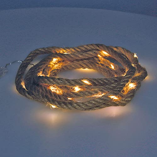 Zarivy Batteriebetriebene Lichterkette mit 30 Micro-LEDs in warmweißem Licht. Jute-Schnur, elegant und vielseitig, perfekt für Raumgestaltung, Gesamtlänge von 3,03 m für eine zarte Beleuchtung. von Zarivy