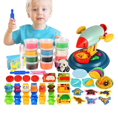 Zasdvn Spielteig-Kits - Fun Play Dough Küchenkreationen,Nudelmaschine Eiscreme Pretend Chef Spielzeug Modelliermasse Teigwerkzeuge für Kinder von Zasdvn