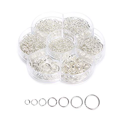 Zasiene Biegeringe 1500 Stück Spaltringe 4-10mm Binderinge Kettenringe Schmuck Selber Machen Set Biegeringe Schmuckherstellung von Zasiene