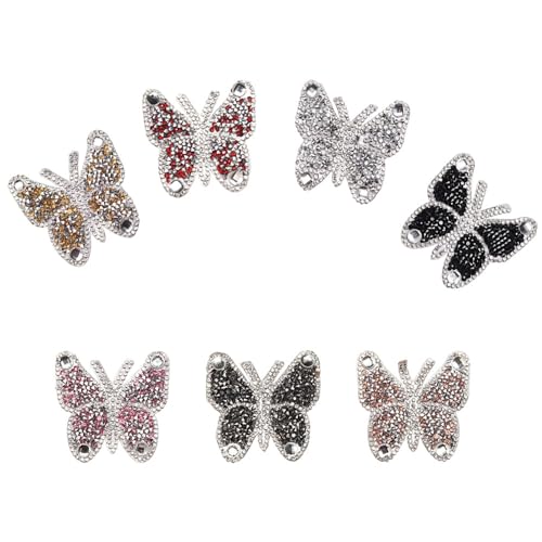 Zasiene Schmetterling Strass Patches 7 Stück Bunte Schmetterling Patches Strass Schmetterlinge Patches Applikation Klebende Applikationen Nähen Aufkleber Stoff Patches Stickerei Aufkleber für Jeans von Zasiene