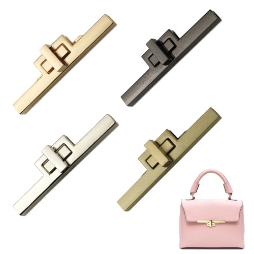 Zasjon Taschenverschluss Metall 4 Stück Drehverschluss Verschluss Schloss für Taschen, Taschenverschluss Steckschloss für Tasche, Geldbörse Sperre Twist Turn Lock für DIY Handtaschen,Geldbeutel von Zasjon