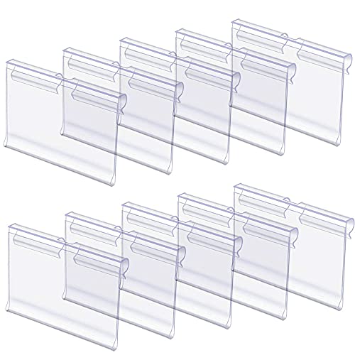 Zasvec Etikettenhalter 50 Stück PVC Transparent Namensschild 6 x 4.2 cm Preisschilder Etiketten Kunststoff Preisschildhalter Namensschilder Preisetiketten für Supermarkt Shop Regal Etikettenhalter von Zasvec