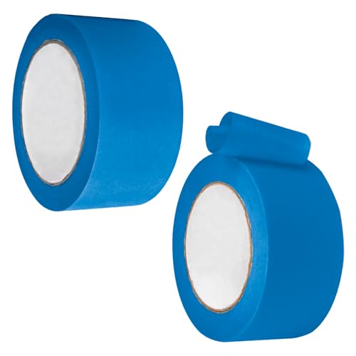 Zasvec Malerband Malerkrepp 2 Rollen Abklebeband Blau Kreppband Selbstklebend Abnehmbar Malerkrepp Malerabdeckband für Innen und Außen Dekoration Klebeband für Malerarbeiten, 48mm*50m von Zasvec