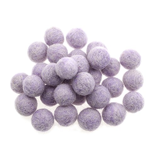 Zasy 20 mm Wolle Fühlte Bälle Party Zuhause Dekoration Perlen Handgefertigt 30 Stück (Lavendar) von Zasy