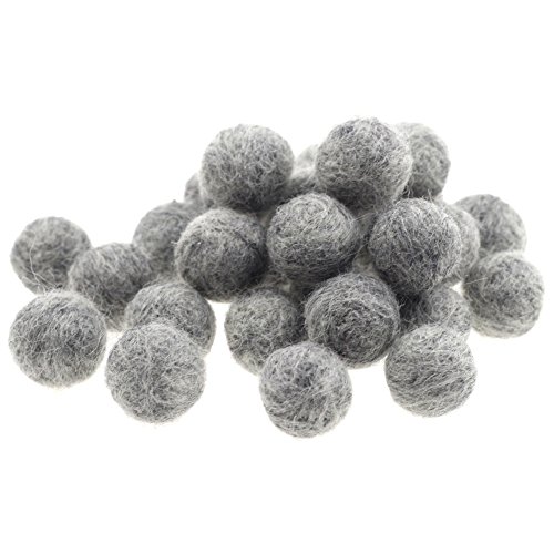 Zasy 20 mm Wolle Fühlte Bälle Party Zuhause Dekoration Perlen Handgefertigt 30 Stück (Light Grey) von Zasy