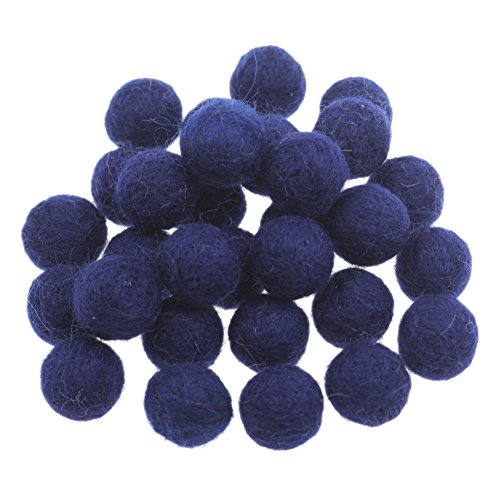 Zasy 20 mm wolle Fühlte Bälle Party Zuhause Dekoration Perlen Handgefertigt 30 Stück (Navy) von Zasy