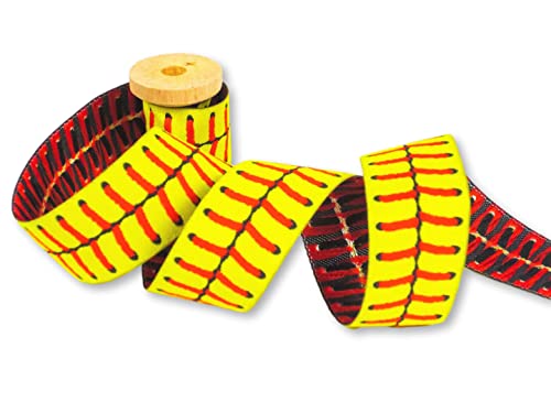 Softball Webband - 1,90 EUR/m - Softballnaht - gelb mit roter Naht - Meterware von ZauberDrum