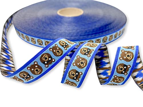 Webband Bär - 1,80 EUR/m - Helmut - blau - Meterware - 15 mm breit von ZauberDrum