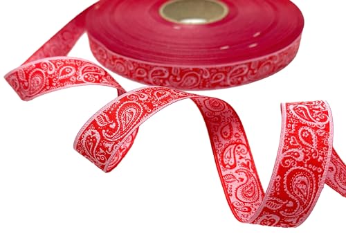 Webband Paisley - 1,80 EUR/m - rot-rosa - Janeas World - Meterware von ZauberDrum