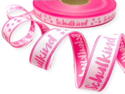 Webband Schulkind in rosa - 1,90 EUR/m - für Schultüten und Einschulungsgeschenke 17 mm breit - Meterware von ZauberDrum