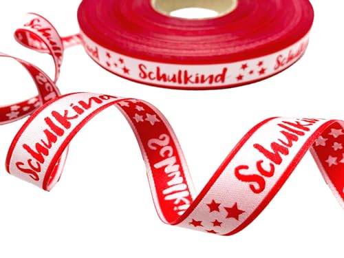 Webband Schulkind in rot | 3m lang | 1,90 EUR/m | für Schultüten und Einschulungsgeschenke | 17 mm breit Meterware von ZauberDrum