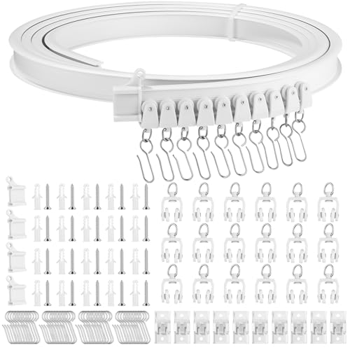 Flexible Decken-Vorhangschiene 3M, Biegebar Vorhangschiene mit stummen Rollen fur Raumteiler, Duschvorhang, Schlafzimmer, Balkone, Krankenhaus-Vorhang schienensystem von Zaxiva