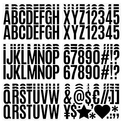 Zayookey 18 Blatt Selbstklebende Buchstaben Aufkleber 3 Zoll Buchstaben Nummern Aufkleber Groß Alphabet Nummern Aufkleber Letter Number Stickers für DIY Scrapbooking Briefkästen Schilder (SchwarzB) von Zayookey