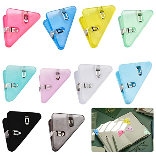 Zayookey 30 Stück Mehrfarbig Papier Eckenschutz Clips, Dreieckig Büroklammern Lesezeichen Klammern, Multifunktional Corner Paper Clips für Büro Schule Lehrer Studenten (Triangle Corner Paper Clips) von Zayookey