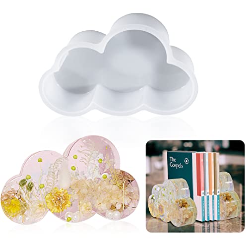 Zayookey Großes Epoxidharz Formen Probe Silikonform Buchstützen Epoxy Form Wolken Gießform Resin Mold für DIY Getrocknete Blumen Blätter Insekten Proben Herstellung (Wolke Silikonform) von Zayookey