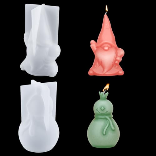 Zayookey Weihnachten Kerzen Silikonform DIY Schneemann Silikonformen Epoxidharz Form Süße Santa Gießform Christmas 3D Candle Resin Mold Für Anhänger herstellung, Heimdekoration von Zayookey